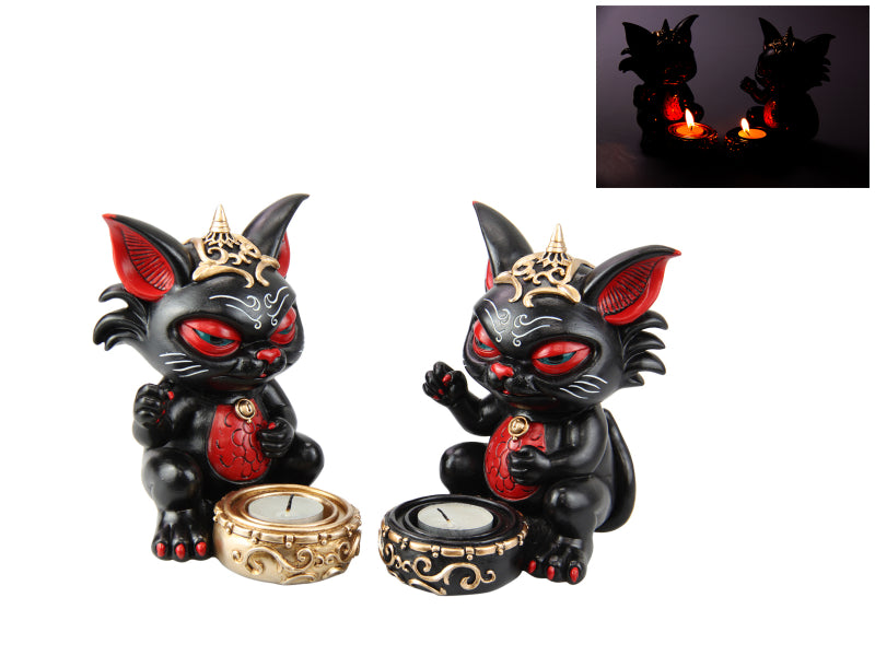 Devil Cat Candle Holder