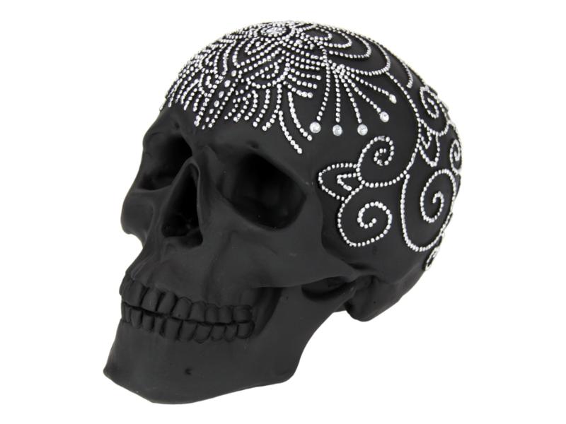 Black Skull With Diamante Head