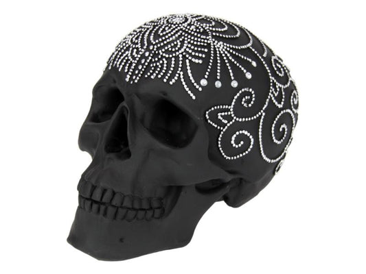 Black Skull With Diamante Head