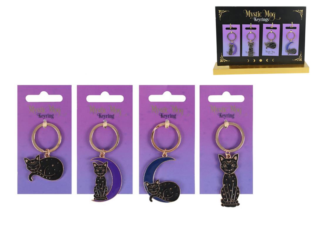 Mystic Black Cat Key Ring