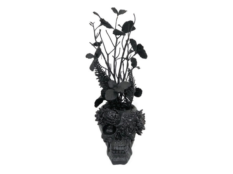 Black Skull With Plants