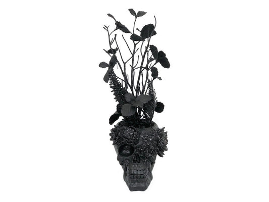 Black Skull With Plants